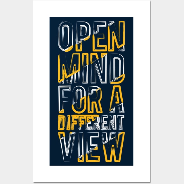 Typography Quote: Open Mind for a Different View Wall Art by Da Vinci Feather